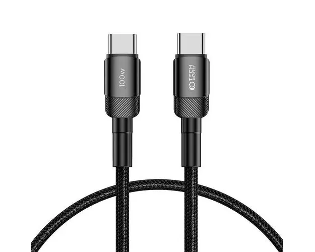 Cablu Date si Incarcare USB-C - USB-C Tech-Protect Ultraboost EVO, 100W, 0.5m, Negru