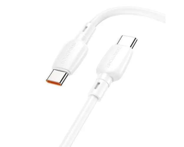 Cablu Date si Incarcare USB-C - USB-C Borofone BX93, 100W, 1m, Alb