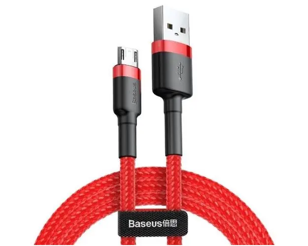 Cablu Date si Incarcare USB-A - microUSB Baseus Cafule, 18W, 1m, CAMKLF-B09, Rosu