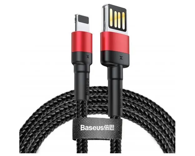 Cablu de date si incarcare Baseus Cafule CALKLF-G91, 18W, 1m, USB-A - Lightning (Rosu)