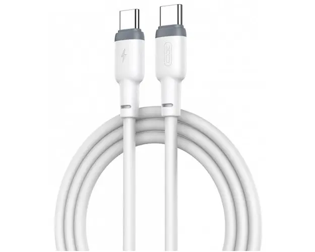 Cablu Date si Incarcare USB-C - USB-C XO Design NB208B, 60W, 1m, Alb
