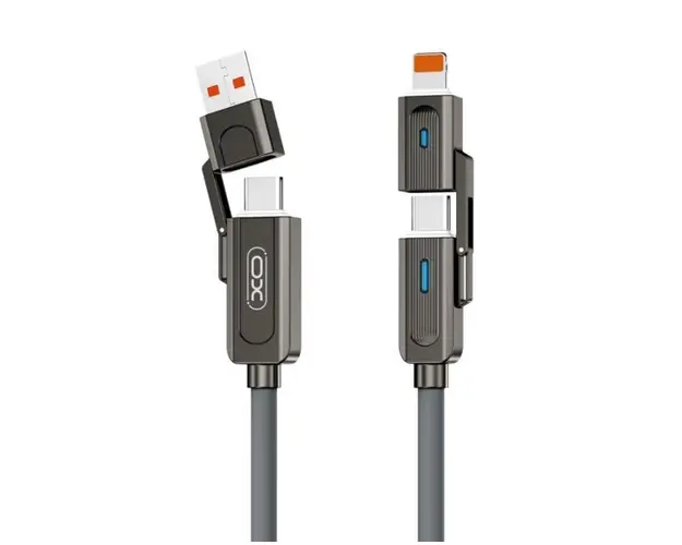 Cablu Date si Incarcare USB-C / USB-A - USB-C / Lightning XO Design NB275, 60W, 1m, Negru