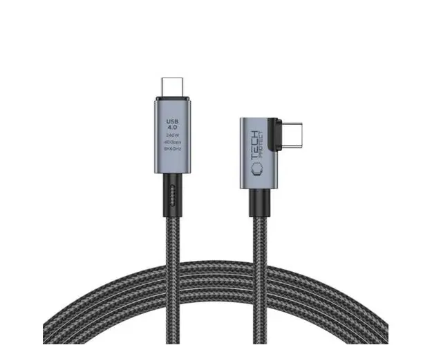 Cablu Date si Incarcare USB-C - USB-C Tech-Protect Ultraboost Max L, 240W, 1.5m, Gri
