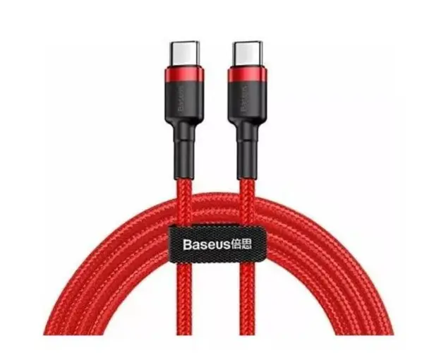 Cablu de date Baseus Cafule PD 2.0 60W, USB-C la USB-C, 2 metri, 20V, 3A (Rosu)