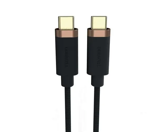Cablu de date Duracell USB7030A. USB-C - USB-C, 5Gbps, 1m (Negru)