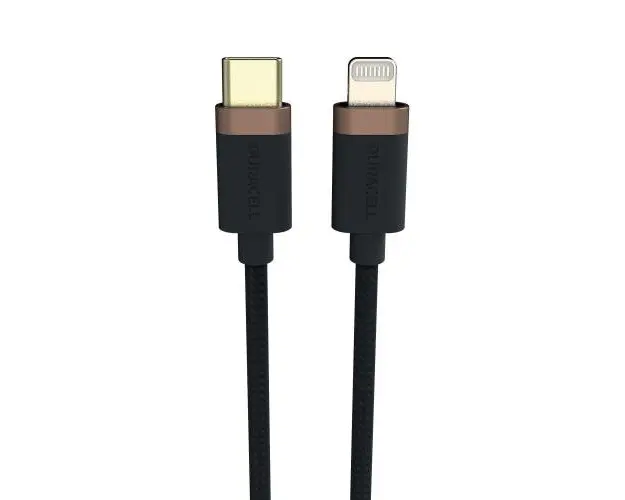 Cablu de date Duracell USB9012A, USB-C - Lightning, 1m (Negru) 