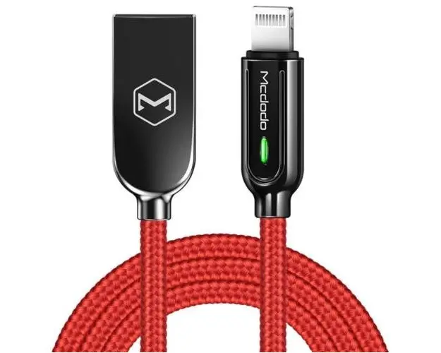 Cablu de date Mcdodo Auto Disconnect CA-5260, Lightning, 1.2 m, LED indicator (Rosu)