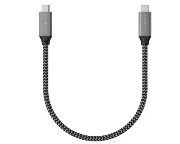 Cablu de date Satechi ST-U4C25M, USB Type-C, 100W, 25 cm (Gri)