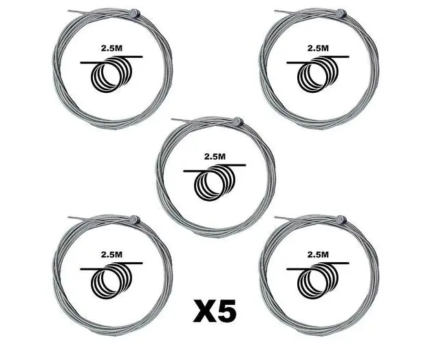 Cablu frana otel pentru trotineta electrica 250cm, set 5 bucati