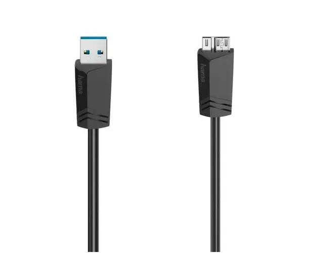 Cablu Hama MicroUSB-USB, USB 3.0, 5Gbit/s, 0.75m (Negru)