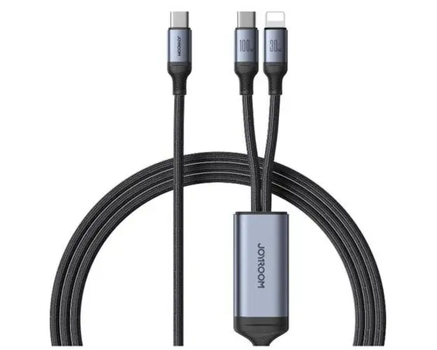 Cablu Incarcare USB-C - Lightning / USB-C Joyroom SA21-1T2, 100W, 1.5m, Negru