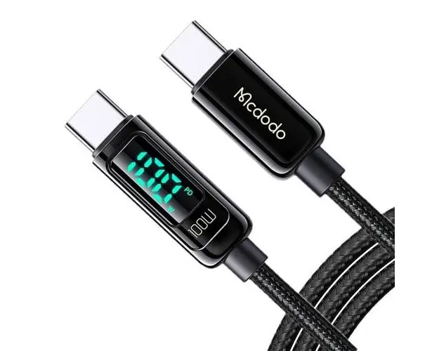 Cablu de date Mcdodo Type-C la Type-C Digial Display, Super Fast Charging, 100W, 1.2m, Negru