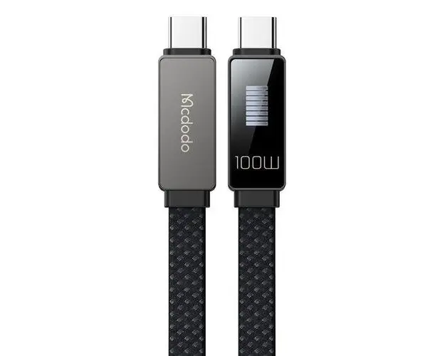 Cablu de date Mcdodo Type-C la Type-C Rhythm LED, Fast Charging, 100W, 1.2m, Negru