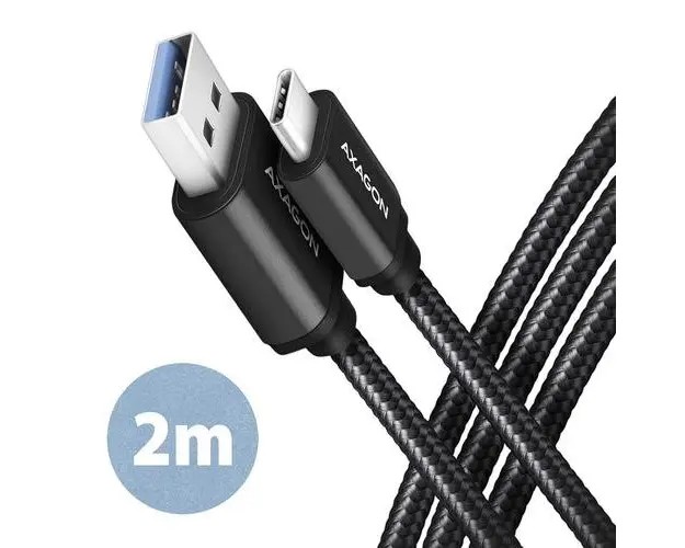 Cablu de date BUCM3-AM20AB, USB-C la USB-A, 2m, 3A (Negru)