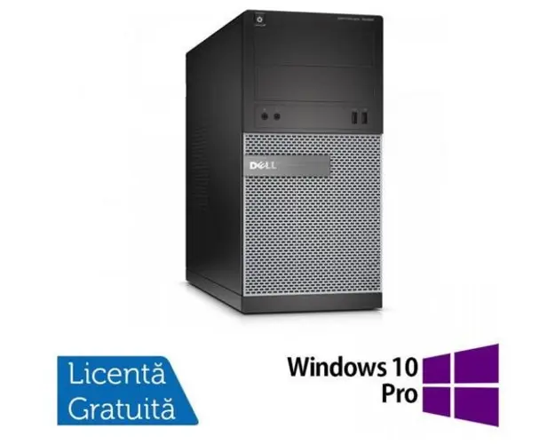 Calculator Sistem PC Refurbished DELL Optiplex 3020 Tower, Intel Core i7-4790 3.60GHz, 8GB DDR3, 500GB SATA, DVD-RW + Windows 10 Pro (Negru)