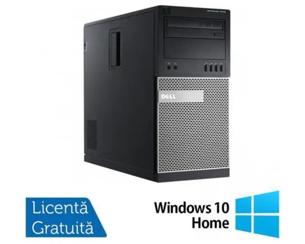 Calculator Sistem PC Refurbished Dell OptiPlex 7010 Tower, Intel Core i5-3470 3.20GHz, 4GB DDR3, 500GB SATA, DVD-RW + Windows 10 Home (Negru)