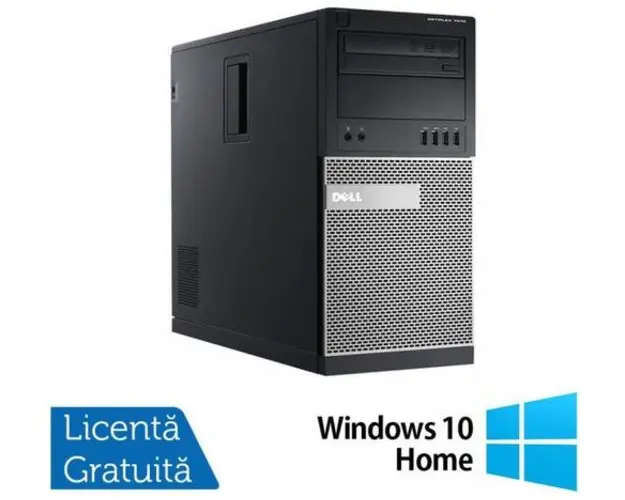 Calculator Sistem PC Refurbished Dell OptiPlex 7010 Tower, Intel Core i5-3470 3.20GHz, 8GB DDR3, 240GB SSD, DVD-RW + Windows 10 Home (Negru)