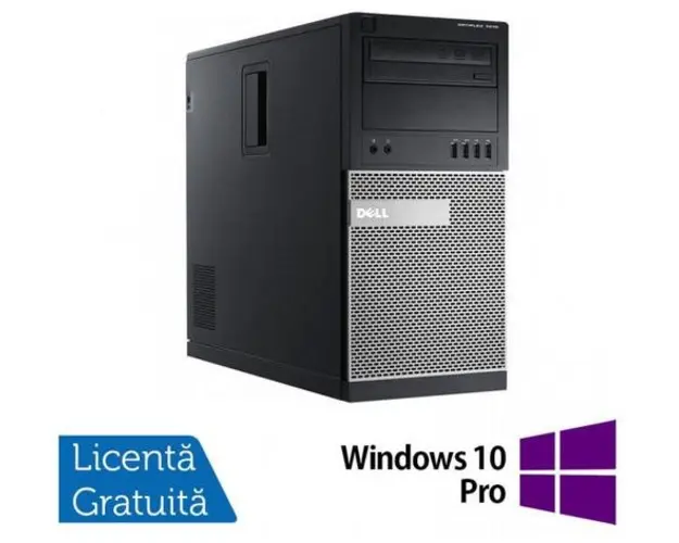 Calculator Sistem PC Refurbished Dell OptiPlex 7010 Tower, Intel Core i5-3470 3.20GHz, 8GB DDR3, 500GB SATA, DVD-RW + Windows 10 Pro (Negru)
