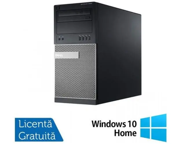 Calculator Sistem PC Refurbished Dell OptiPlex 790 Tower, Intel Core i3-2100 3.10GHz, 4GB DDR3, 500GB SATA, DVD-RW + Windows 10 Home (Negru)