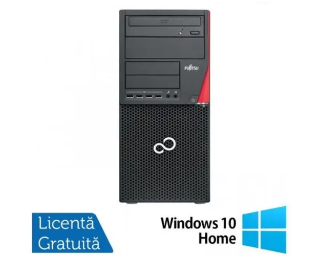 Calculator Sistem PC Refurbished Fujitsu Esprimo P910, Intel Core i5-3470 3.20GHz, 4GB DDR3, 500GB SATA, DVD-ROM + Windows 10 Home (Negru)