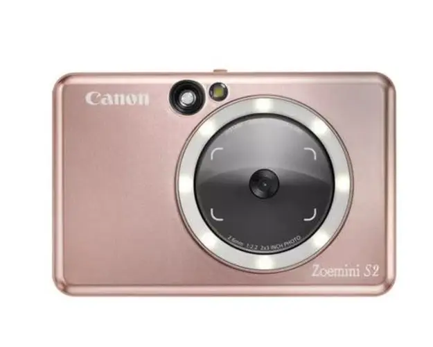 Camera foto instant Canon Zoemini S2, 8 MP, Bluetooth, MicroSD, NFC, F/2.2, Tehnologie ZINK (Roz)