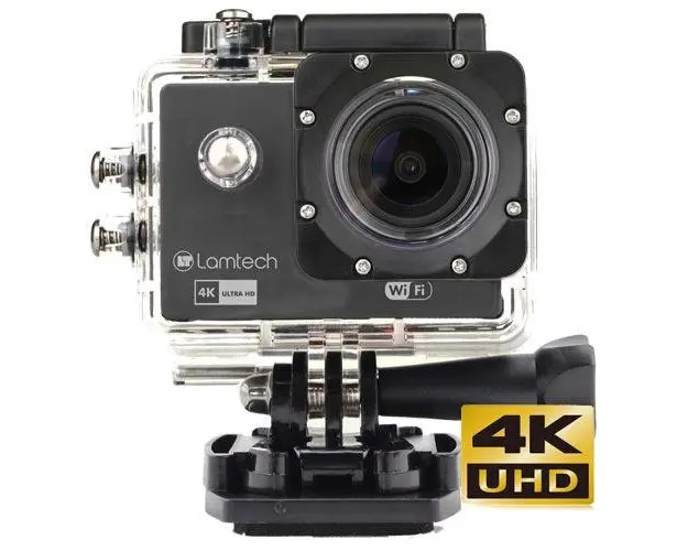 Camera video de actiune Lamtech LAM021165, 4K UHD, 16 MP, SONY CMOS 179, Ecran TFT LCD 2inch, Wi-Fi, Functie Webcam (Negru)