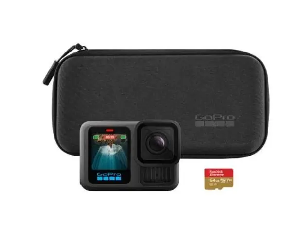 Camera video GoPro HERO13 Black Specialty Bundle, 27MP, 5.3K, Ecran tactil 2.27inch, Stabilizare HyperSmooth 6.0, TimeWarp 3.0, Wi-Fi, Bluetooth, Control vocal (Negru)