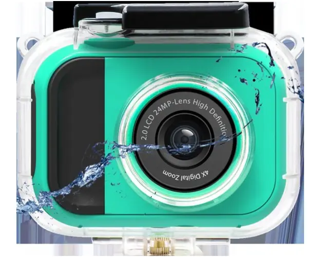 Camera video Lamtech LAM112006 2in1, 24MP, Full HD, Ecran IPS 2inch, Zoom digital 4X, Carcasa Waterproof (Verde)
