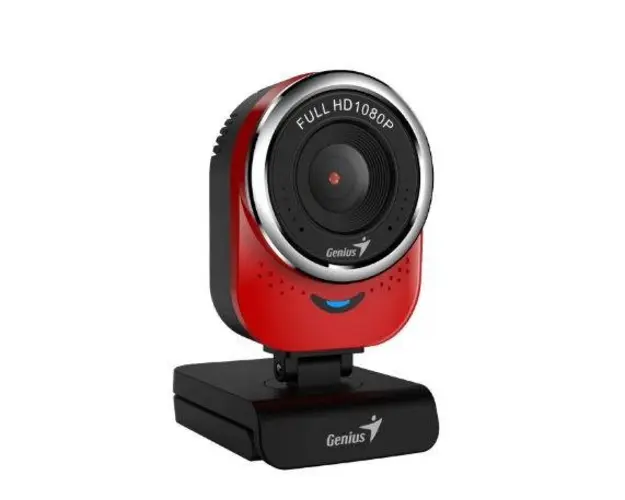 Camera Web Genius QCam 6000, Full HD, Microfon (Rosu)