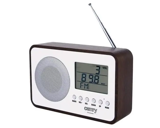 Radio digital Camry CR 1153 , ceas, termometru, alarma, lcd, calendar, 5 W (Alb/Maro)
