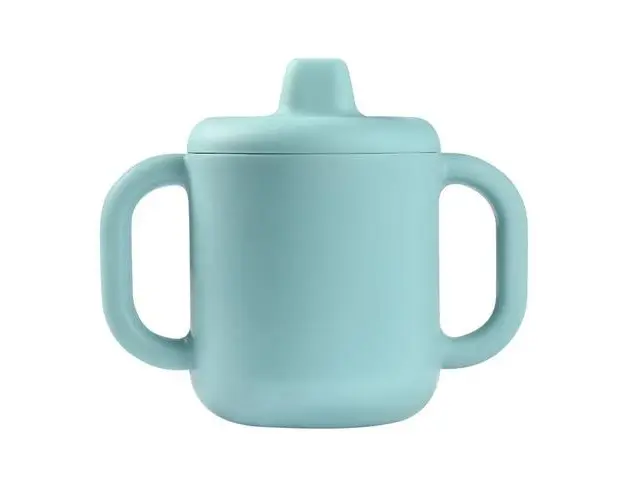 Cana de antrenament silicon Beaba Blue, 170ml, 8 luni+ (Albastru)