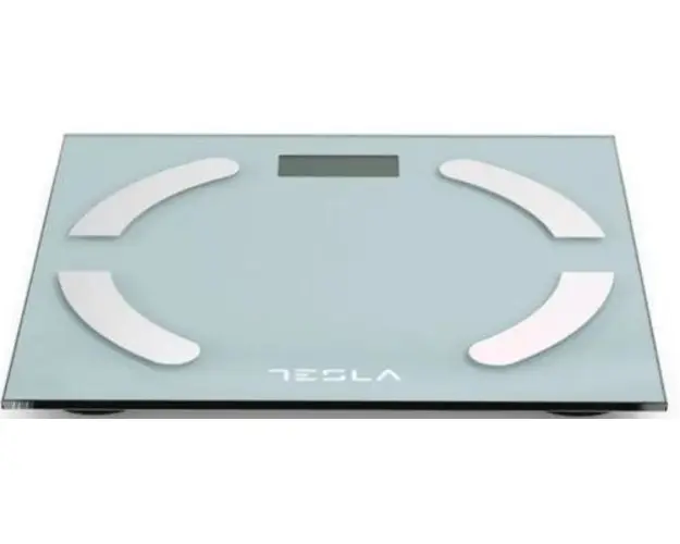 Cantar corporal de diagnostic Tesla BS301WX, 180kg, baterii 2xAAA, 30x30 cm, masurare masa musculara, nivel grasime, nivel de apa din corp (Alb)