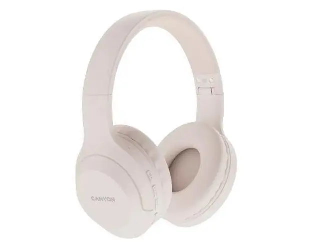 Casti Stereo Wireless Canyon BTHS-3, BLuetooth, Autonomie 15 ore (Alb)