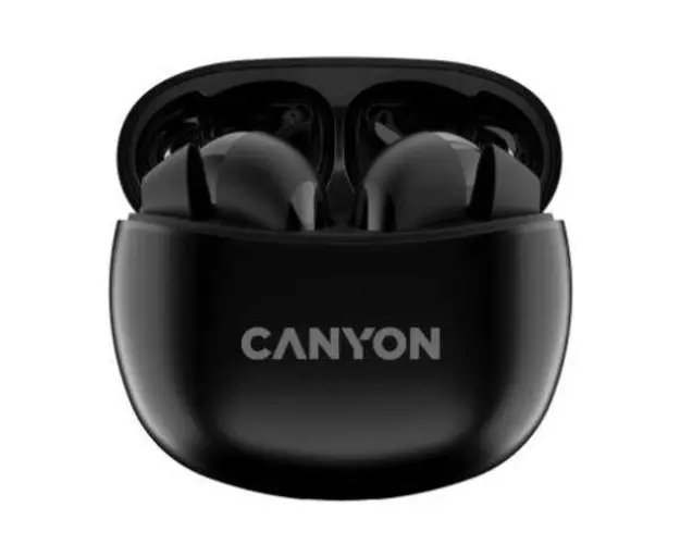 Casti True Wireless Canyon TWS-5, Bluetooth, In-Ear, Microfon (Negru)