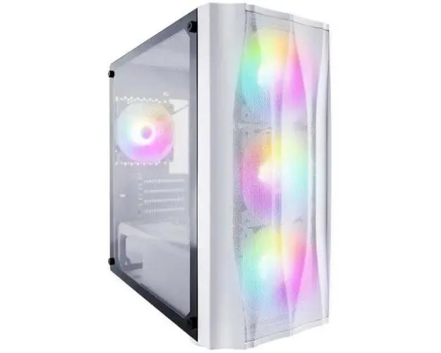 Carcasa 1st Player X3 M, iluminare RGB, Full Tower, fara sursa, mATX, ITX (Alb)