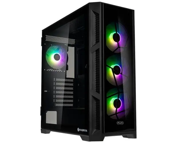 Carcasa Raijintek Ponos Ultra TG4, Panou frontal Tempered Glass, Middle Tower, Fara sursa, ATX (Negru)