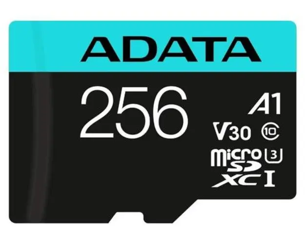 Card de memorie ADATA Premier, MicroSDXC, 256GB, UHS-I, Class 10, U3 + Adaptor microSD