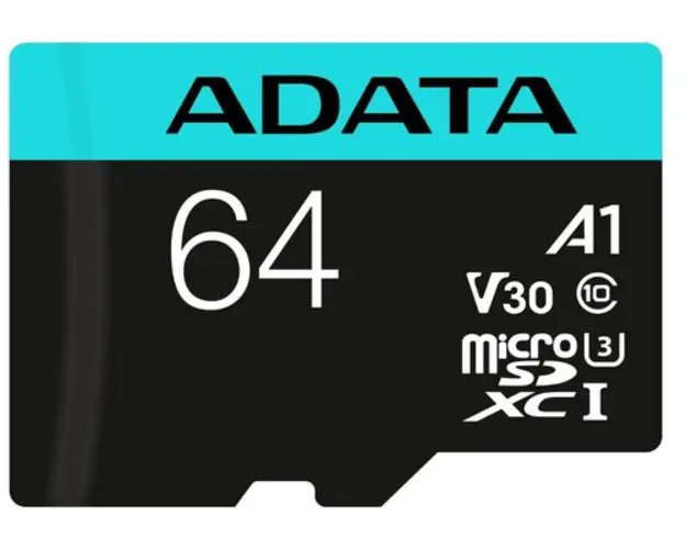 Card de memorie ADATA Premier, MicroSDXC, 64GB, UHS-I, Class 10, U3 + Adaptor microSD