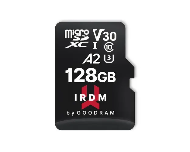 Card de memorie GOODRAM IRDM M2AA, 128GB, microSDXC, V30, UHS-I U3, A2, Adaptor SD inclus