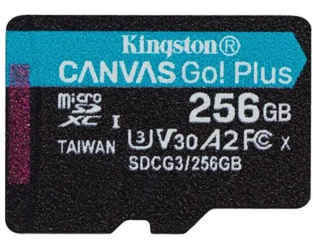 Card de memorie KINGSTON Canvas Go Plus, 256GB, microSDXC, 170R A2 U3 V30