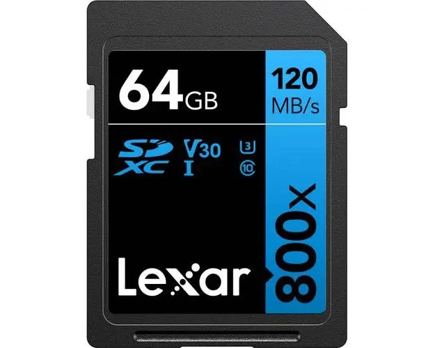 Card de memorie Lexar High-Performance 800x, 64GB, SDXC, UHS-I U3, V30