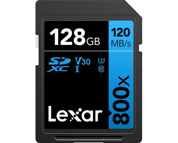 Card de memorie Lexar High-Performance 800x, 128GB, SDXC, UHS-I U3, V30