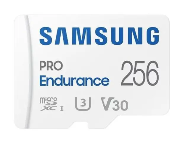 Card de memorie SAMSUNG PRO Endurance microSDXC MB-MJ256KA/EU, 256GB, UHS-I U3, V30, Clasa 10 + Adaptor SD
