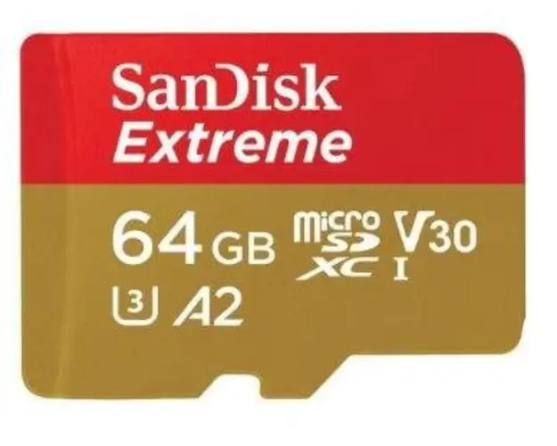 Card de memorie SanDisk Extreme SDSQXAH-064G-GN6AA, MicroSDXC, 64GB, UHS-I U3, V30 + Adaptor SD