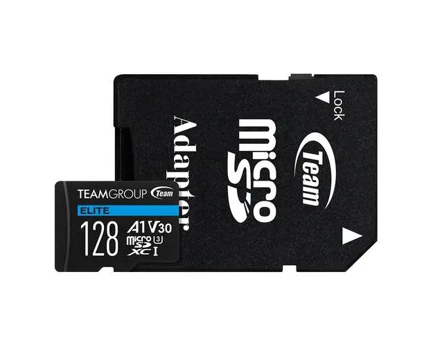 Card de memorie TeamGroup Elite, 128 GB, microSDXC, UHS-I U3, V30, A1, 4K UHD