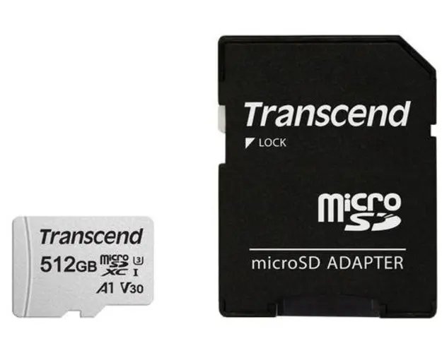 Card de memorie Transcend TS512GUSD300S-A, 512GB, UHS-I U3, A1 microSD cu Adaptor SD