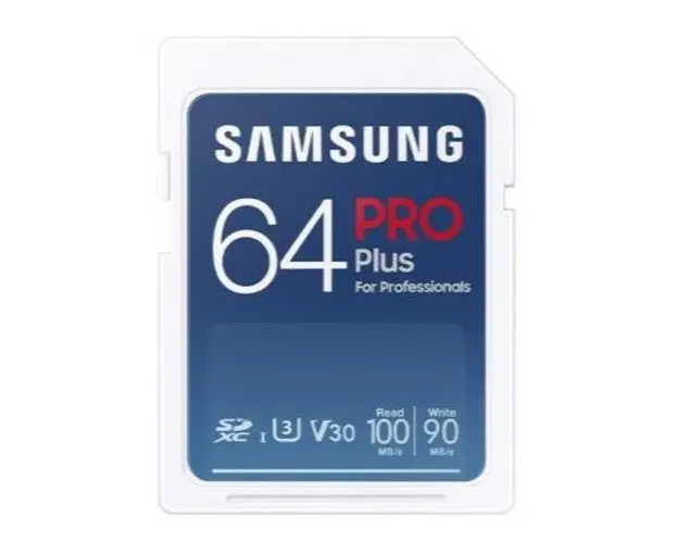 Card de memorie Samsung PRO Plus MB-SD64K/EU, SDXC, 64GB, UHS-I U3, V30, Clasa 10