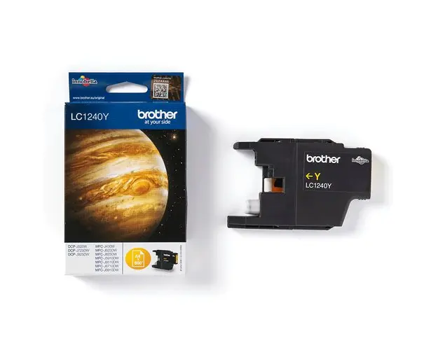 Cartus cerneala Brother LC-1240Y, acoperire 600 pagini (Galben)