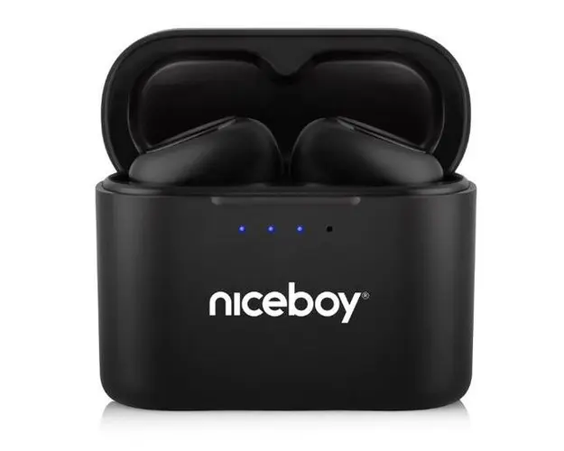 Casti True Wireless Niceboy HIVE Podsie 3, Bluetooth, Noise Reduction, Microfon, asistent vocal, mod Gaming, aplicatie mobila, Touch Control, IP54, incarcare rapida, autonomie de pana la 35 ore (Negru)