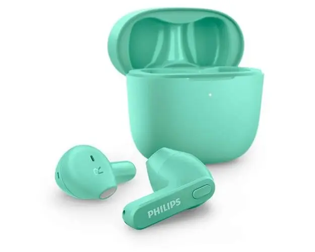 Casti True Wireless Philips TAT2236GR/00, Bluetooth 5.0, Microfon, Waterproof IPX4 (Verde)